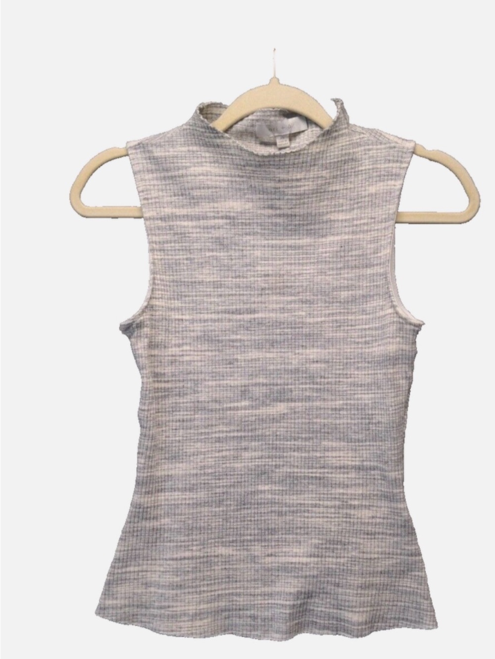 ERI & ALI Women Tank Top XS (0-2) Ribbed Knit Raw Hem Multicolor Cotton